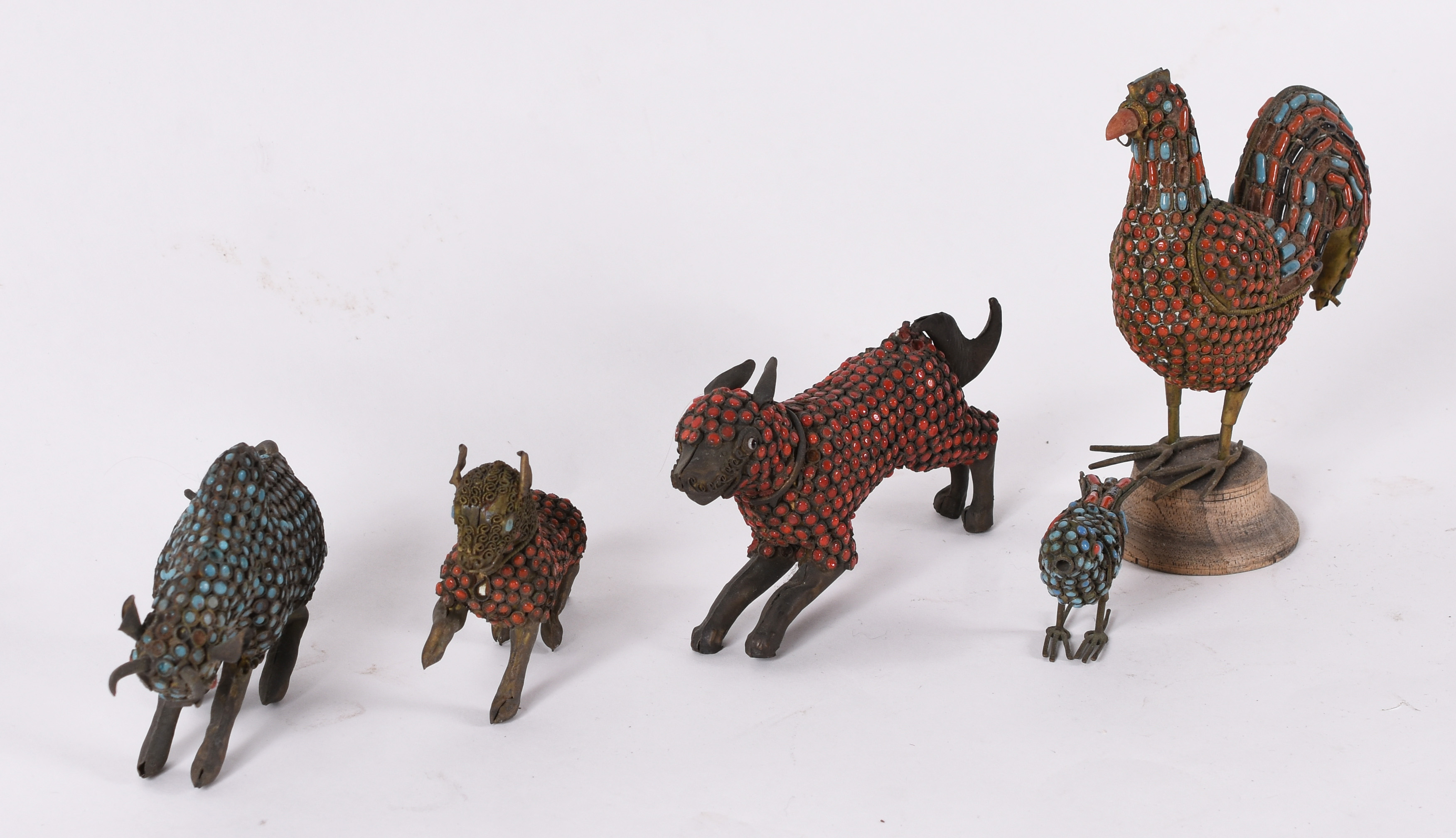 Arte Nepalesa – “Touro” , " galo " ,“Cavalo”, "pantera " e "ave" –... - foto 2 de 4