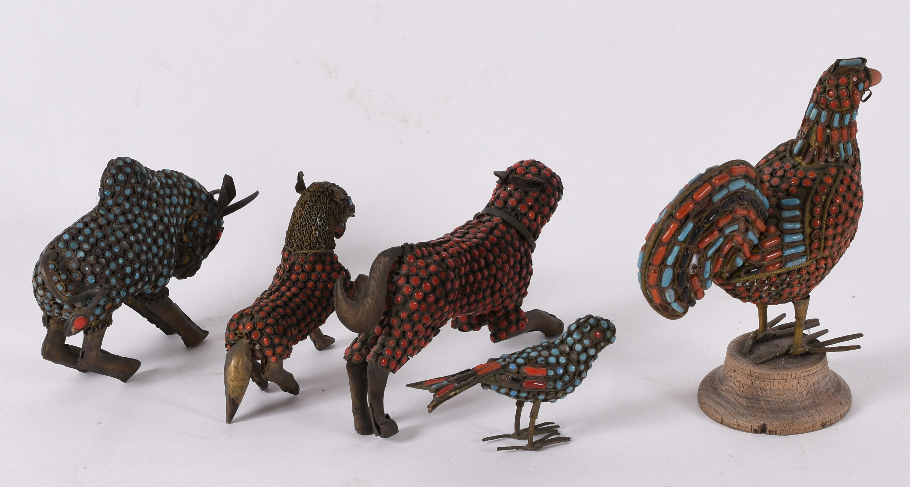 Arte Nepalesa – “Touro” , " galo " ,“Cavalo”, "pantera " e "ave" –... - foto 3 de 4