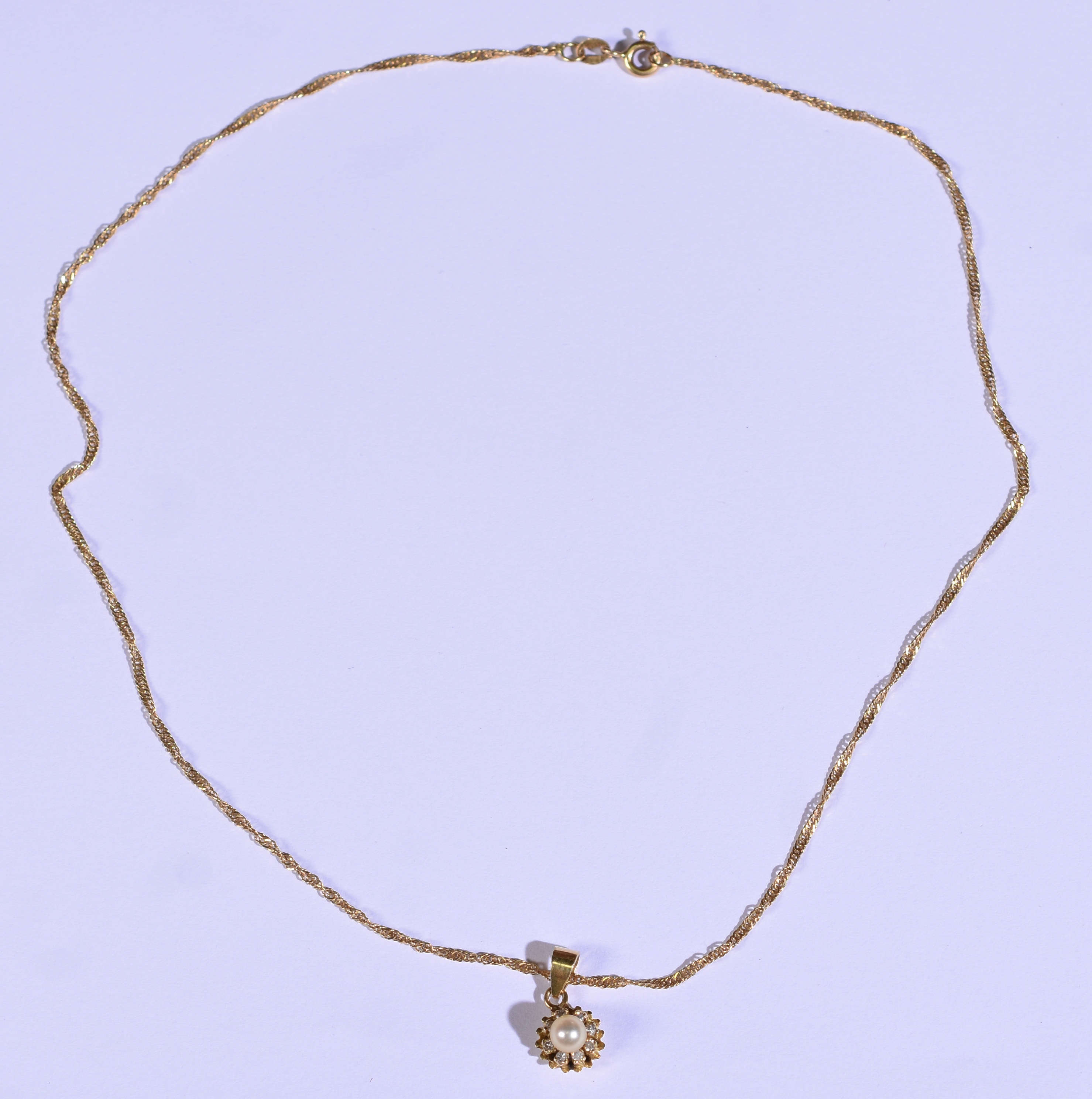 Colar de ouro 18k e pingente com pérolas e safiras (Por questão de... - foto 2 de 4