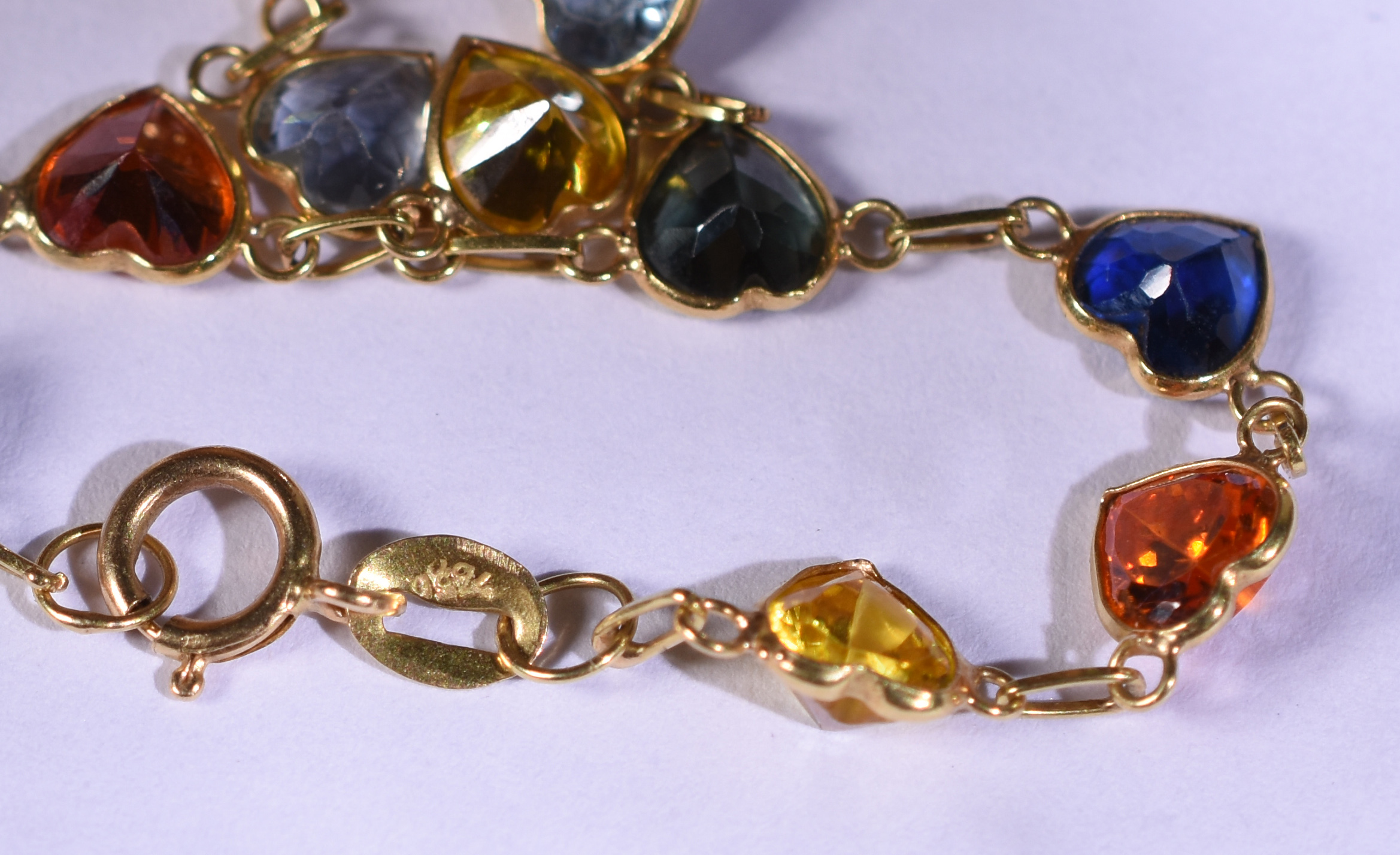 Pulseira de ouro 18k com pedras coloridas (por questão de segurança a... - foto 2 de 2