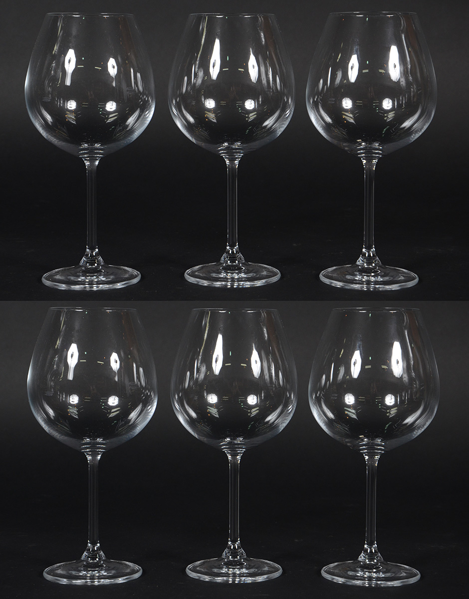 Seis cálices para vinho feitio balloon