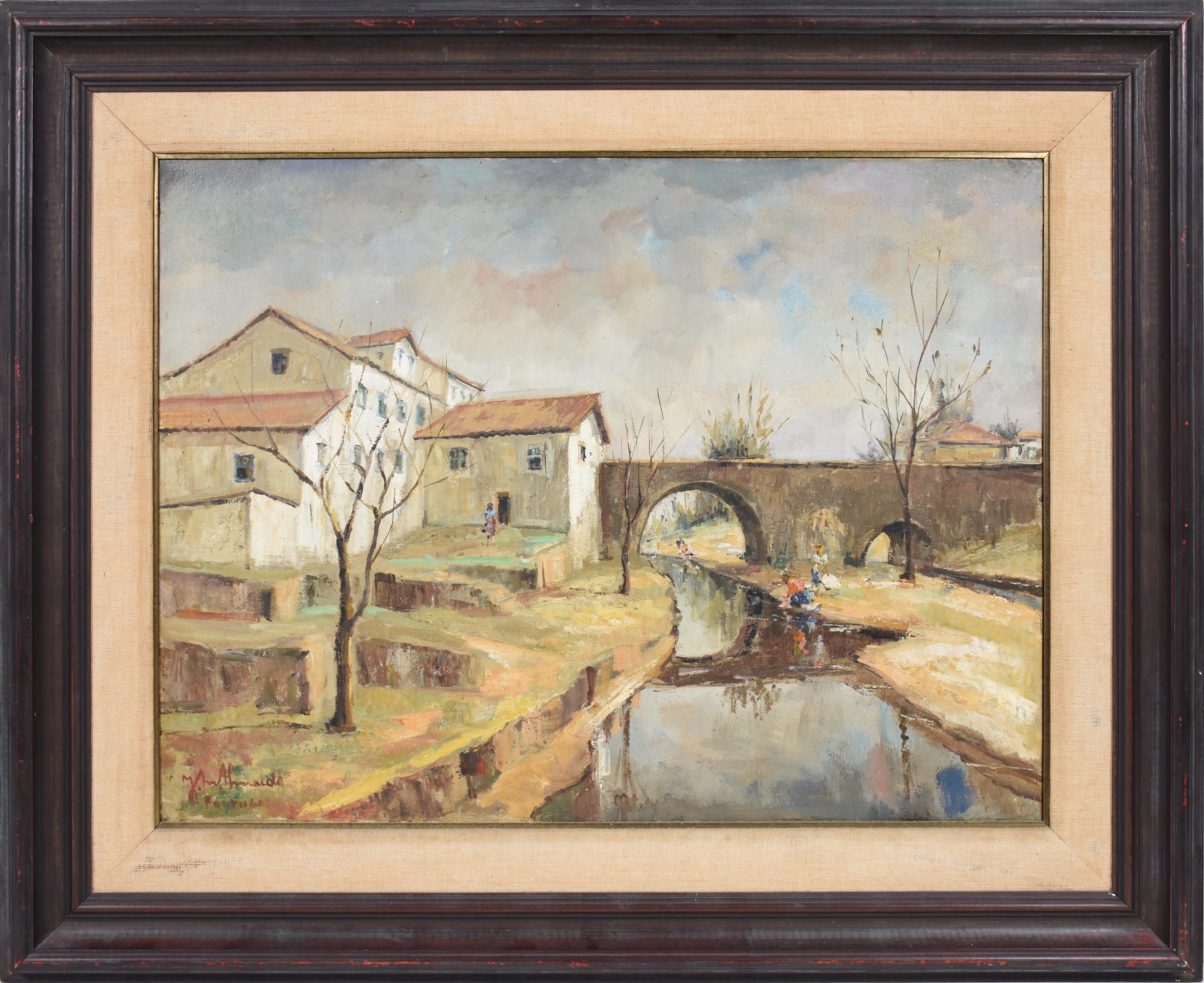 José Maria de Almeida (1906-1955), Vilarejo com ponte e riacho - foto 1 de 3