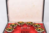 Conjunto com 6 taças para sorvete com colher de... - Conjunto com 6 taças para sorvete com colher de metal Belprata .
