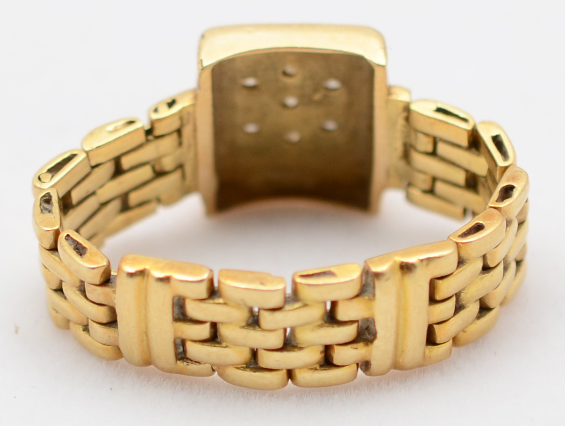 Anel de ouro amarelo 18 k maleável com 6 brilhantes. Peso total 7,8 g... - foto 2 de 2