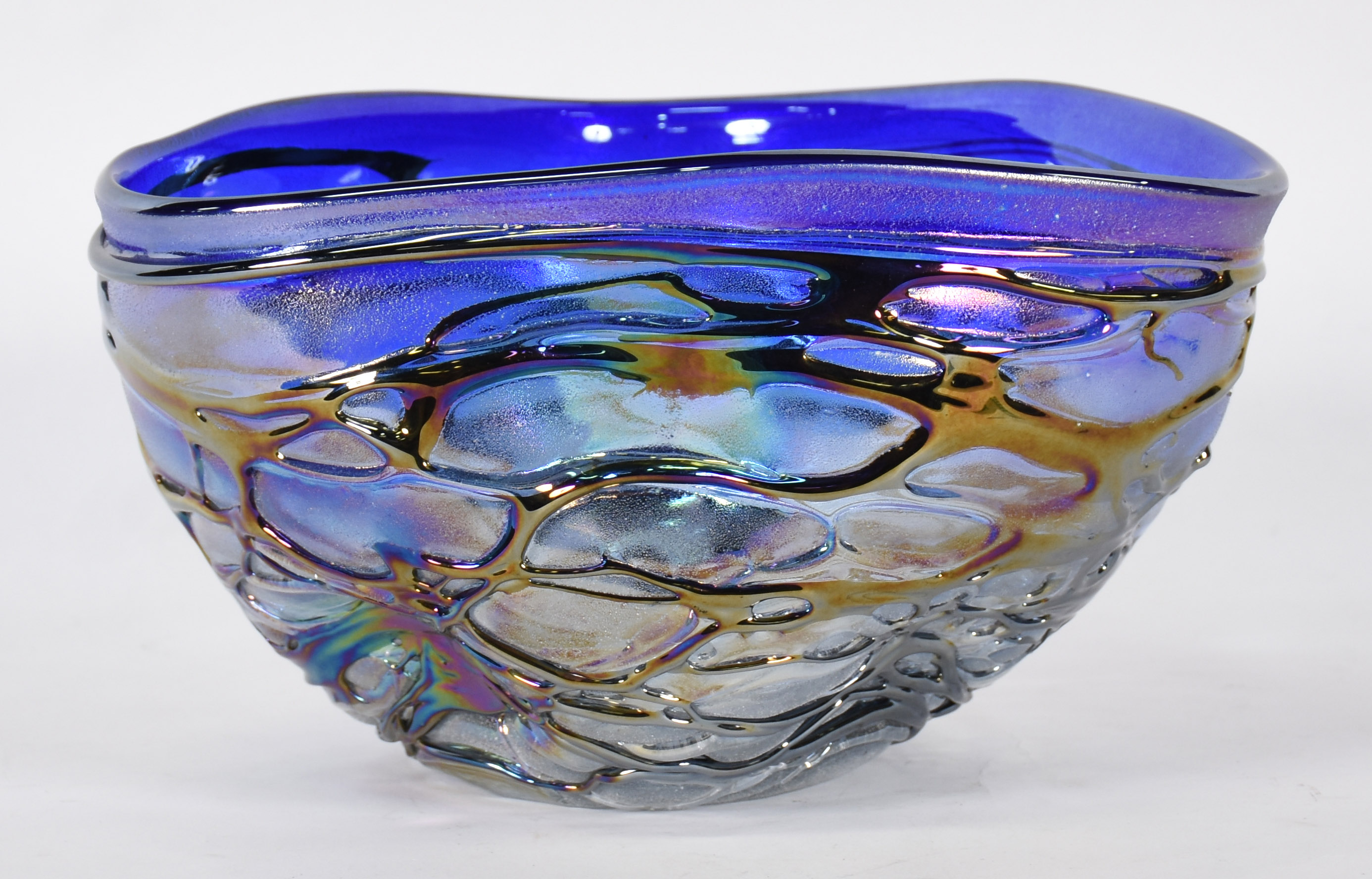 Centro de mesa de Murano azul furta cor . - foto 1 de 4