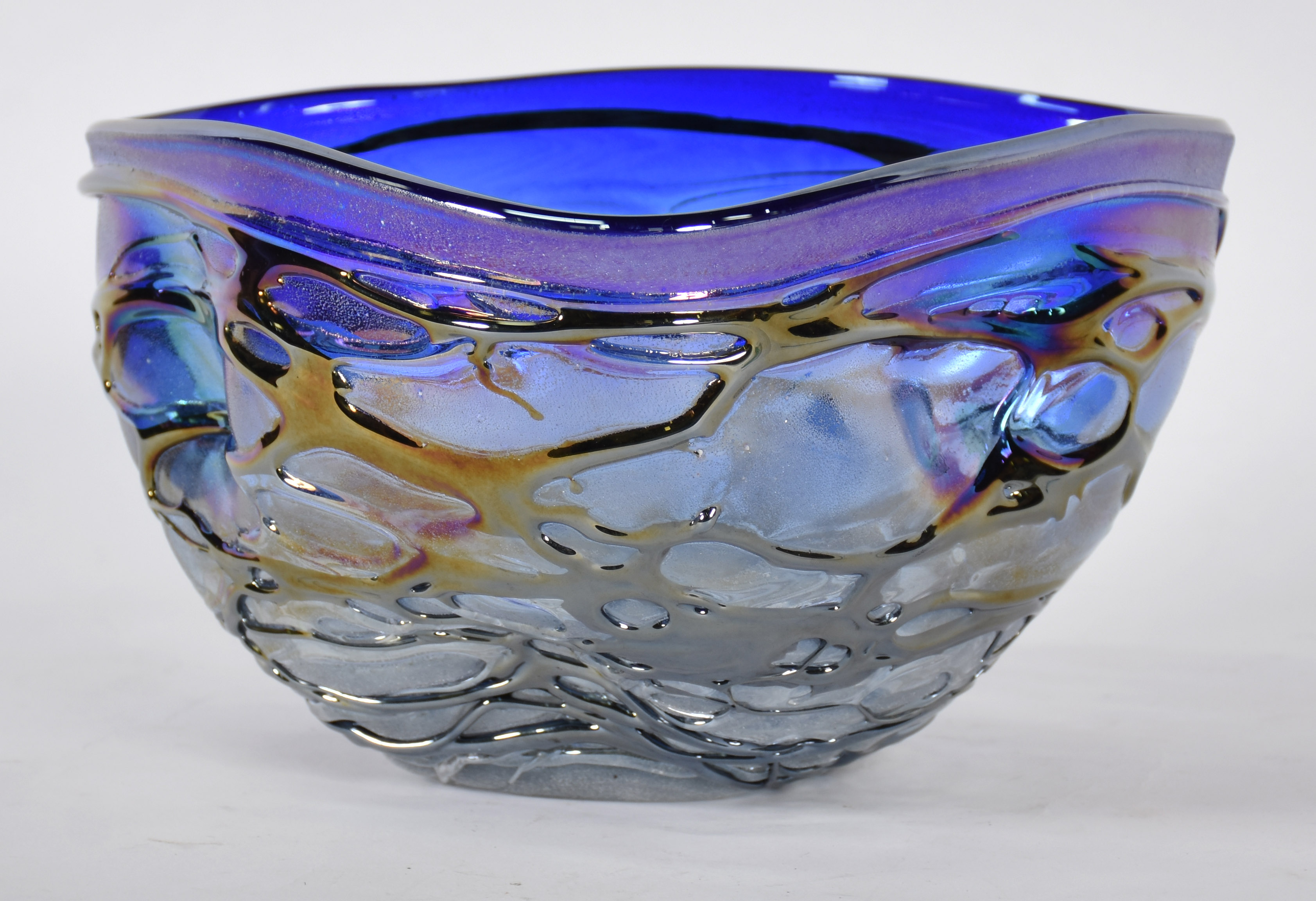 Centro de mesa de Murano azul furta cor . - foto 2 de 4