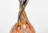 Porta velas de Murano  na cor laranja . - Porta velas de Murano  na cor laranja .