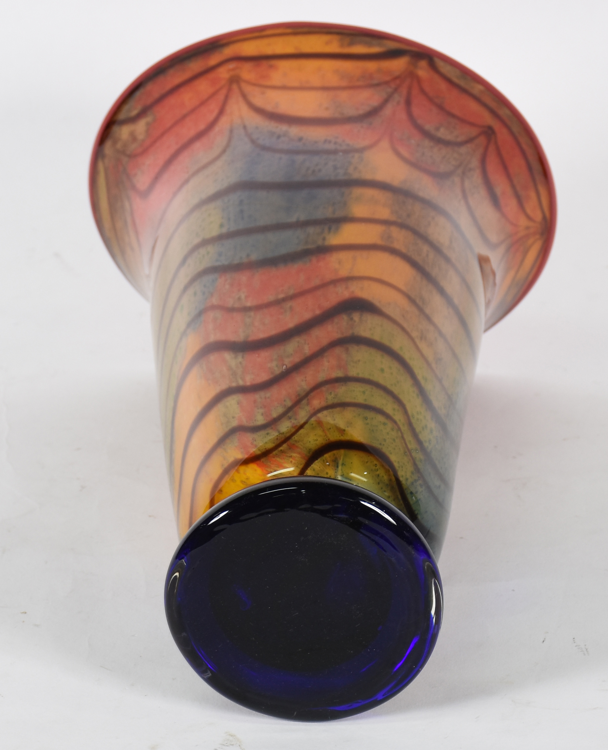 Vaso Murano na cor âmbar com listras . - foto 4 de 4