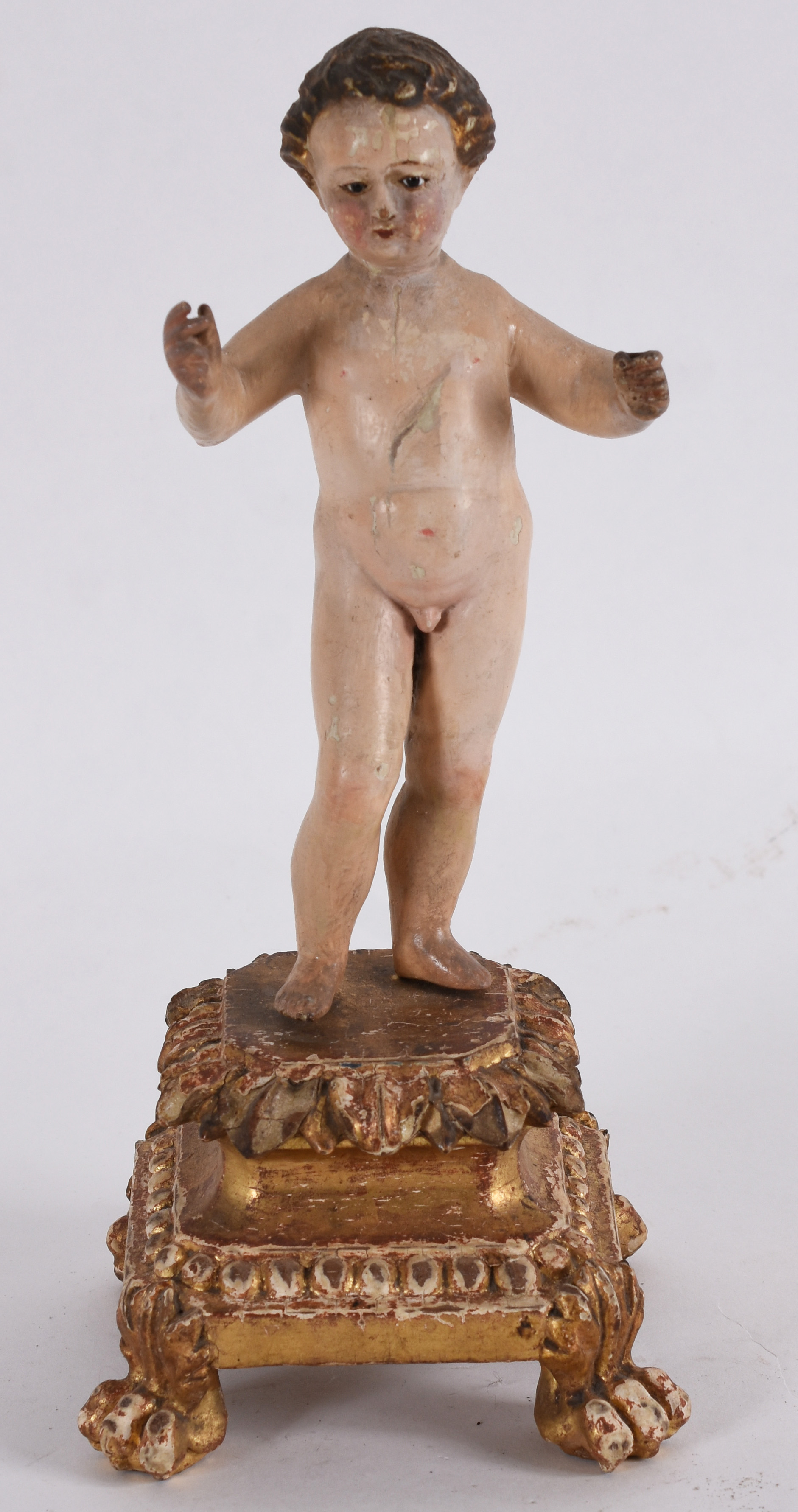 Arte Sacra - Imagem do menino Jesus - Madeira esculpida, dourada e... - foto 1 de 3
