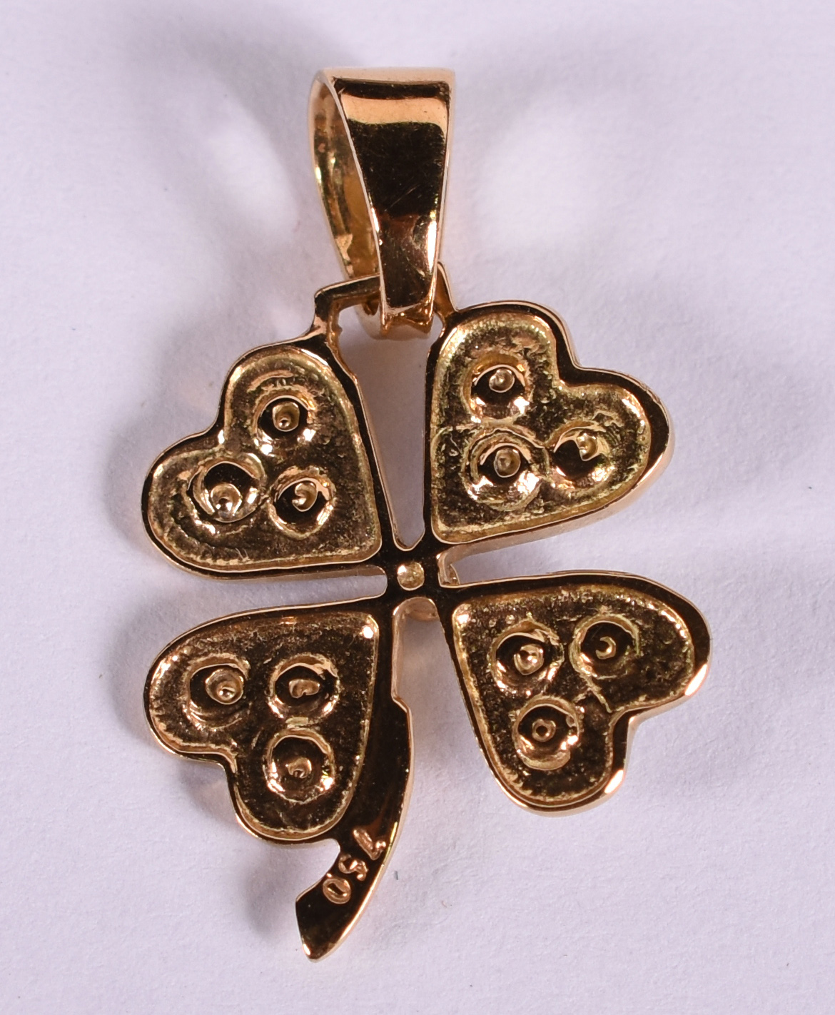 Pendente de ouro 18 k em forma de trevo de 4 folhas .( Por questão de... - foto 2 de 2