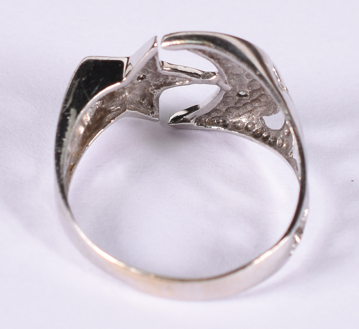 Anel de ouro 18 k branco com lua e estrela . Aro 19 ( Por questão de... - foto 4 de 4