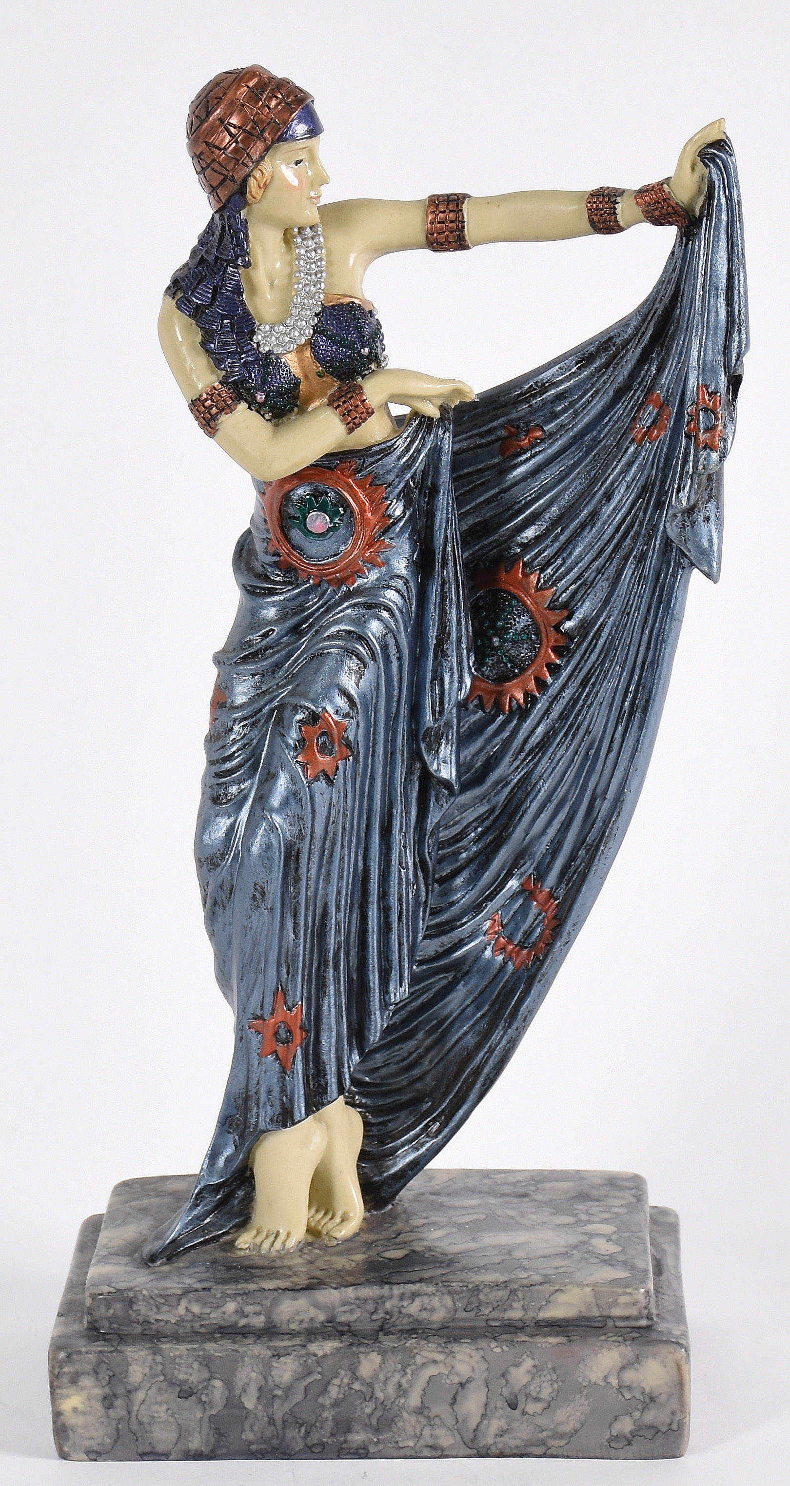 Estatueta de resina policromada, estilo ART DECO, representando... - foto 1 de 3