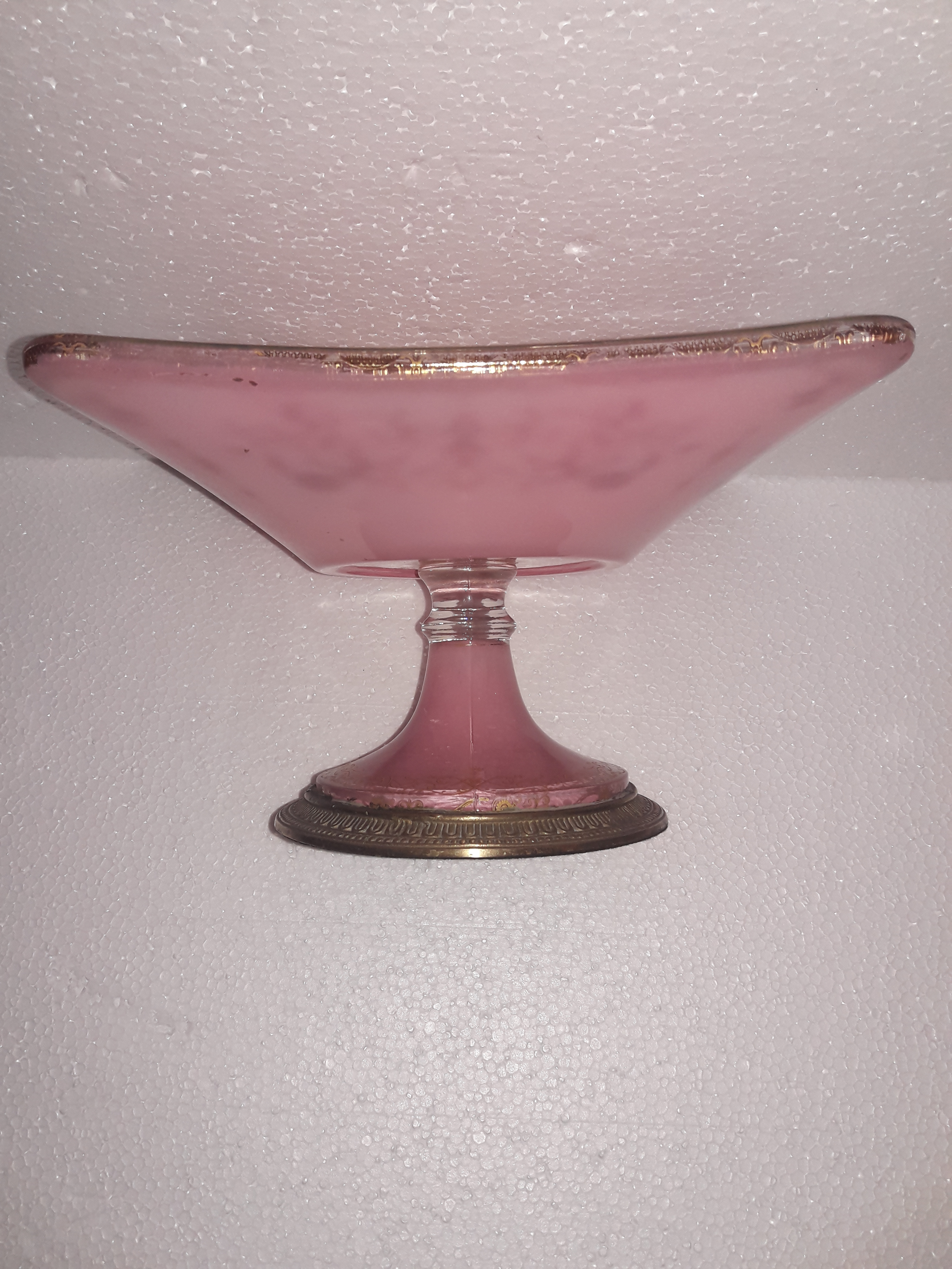 Fruteira de Pé – Cristal italiano – Decoração a ouro sobre fundo... - foto 1 de 2
