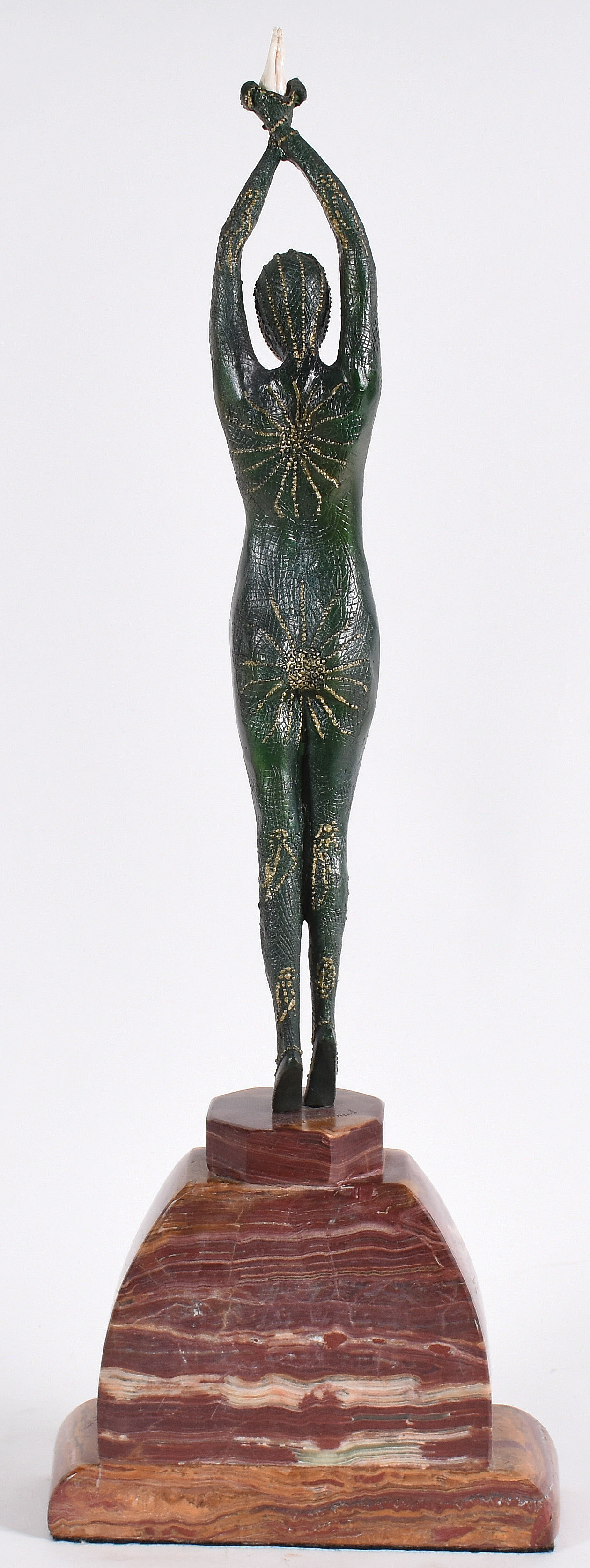 Estatueta de metal e resina, estilo ART DECO, representando figura... - foto 3 de 4