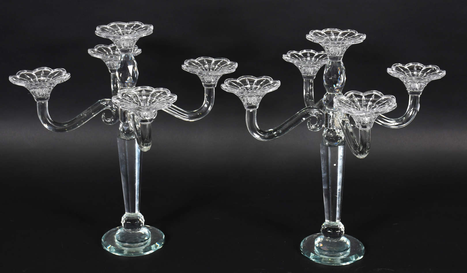 Par de candelabros de cristal para 5 velas cada . - foto 1 de 2