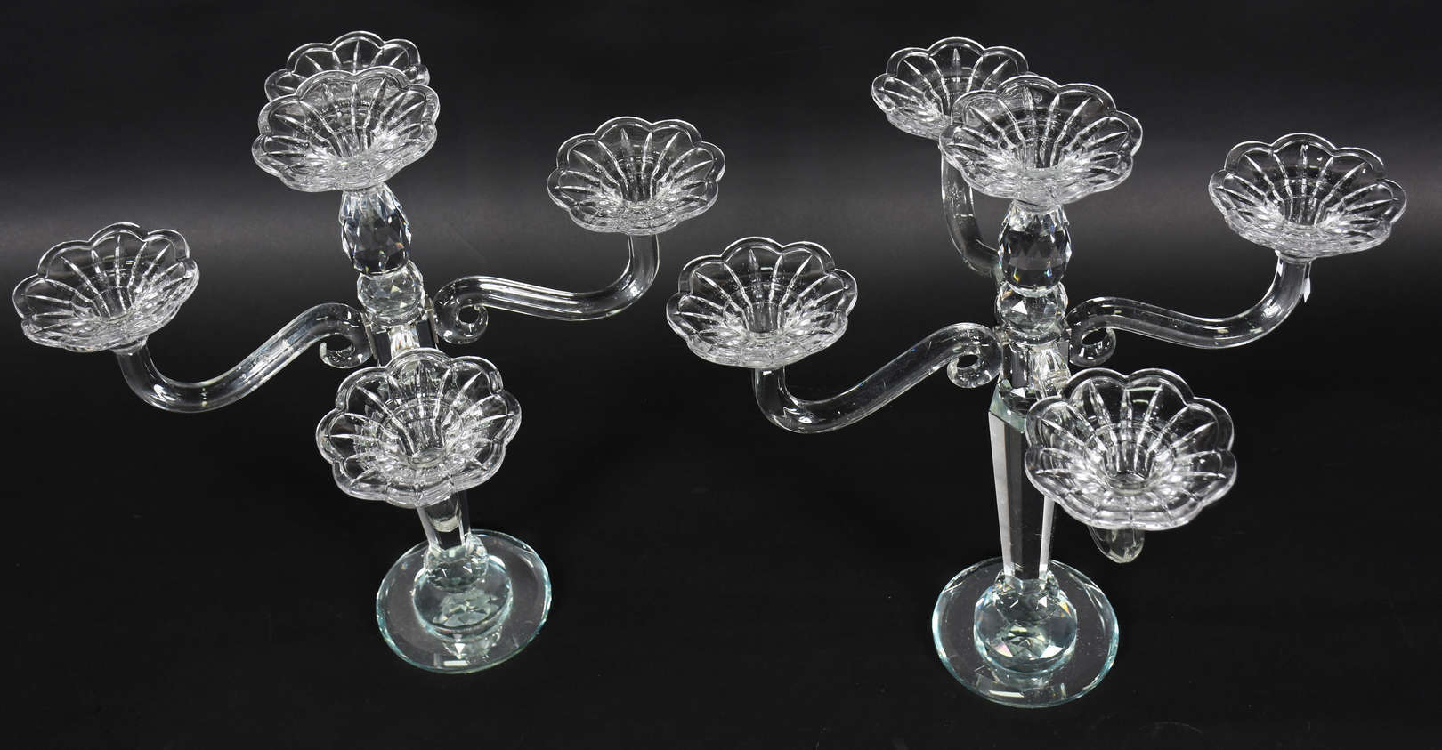 Par de candelabros de cristal para 5 velas cada . - foto 2 de 2
