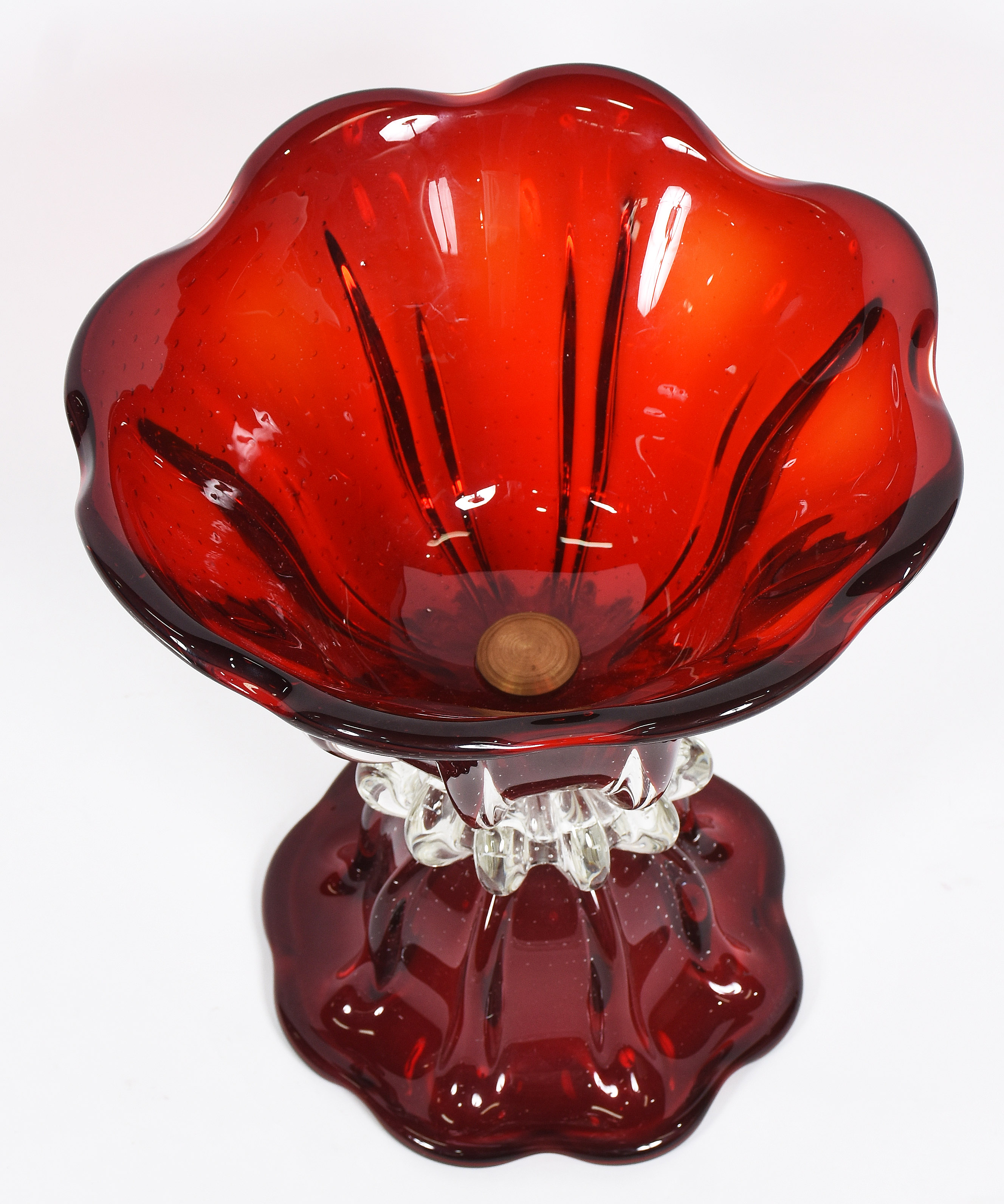 Fruteira de Murano vermelho . - foto 2 de 3