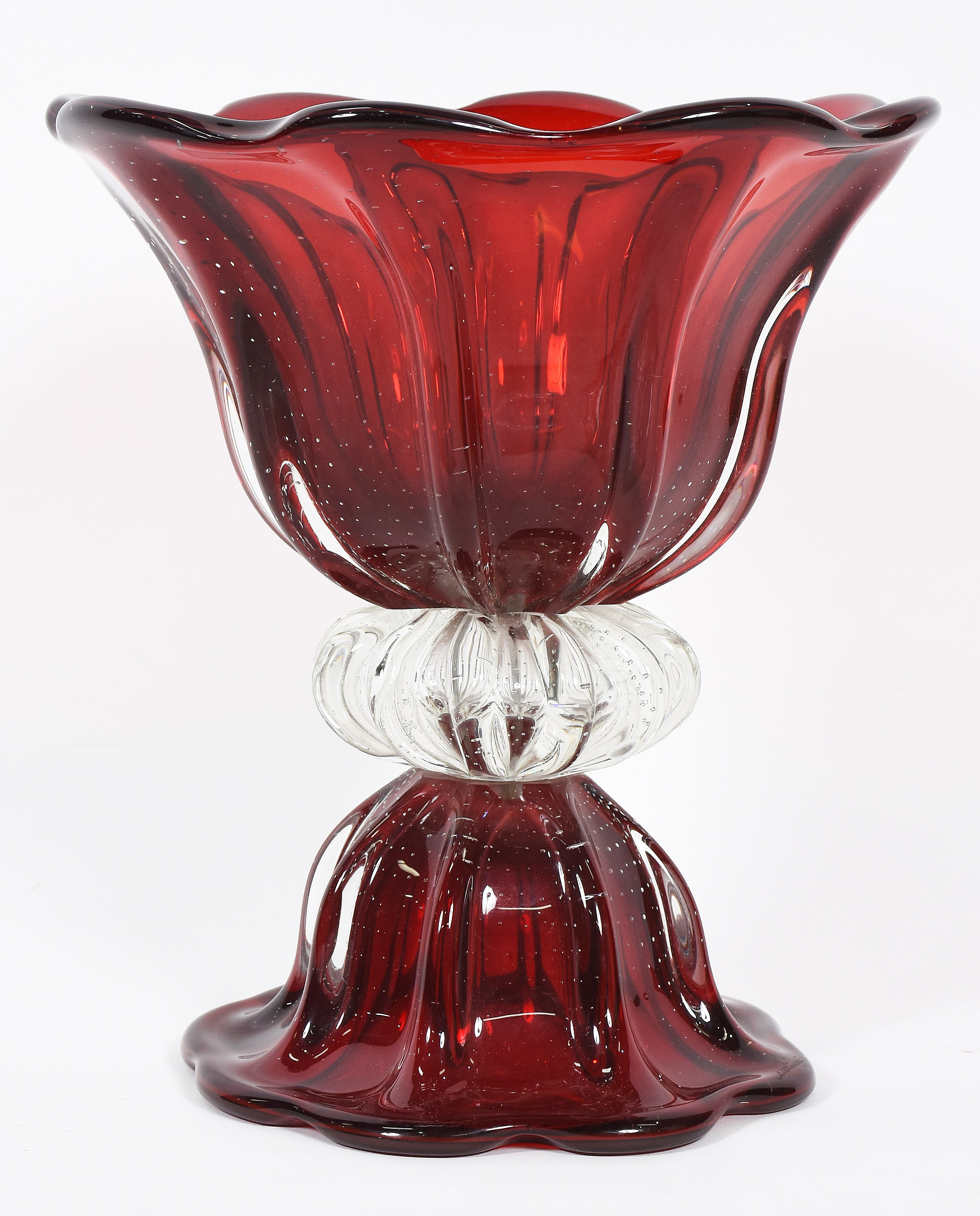 Fruteira de Murano vermelho . - foto 1 de 3