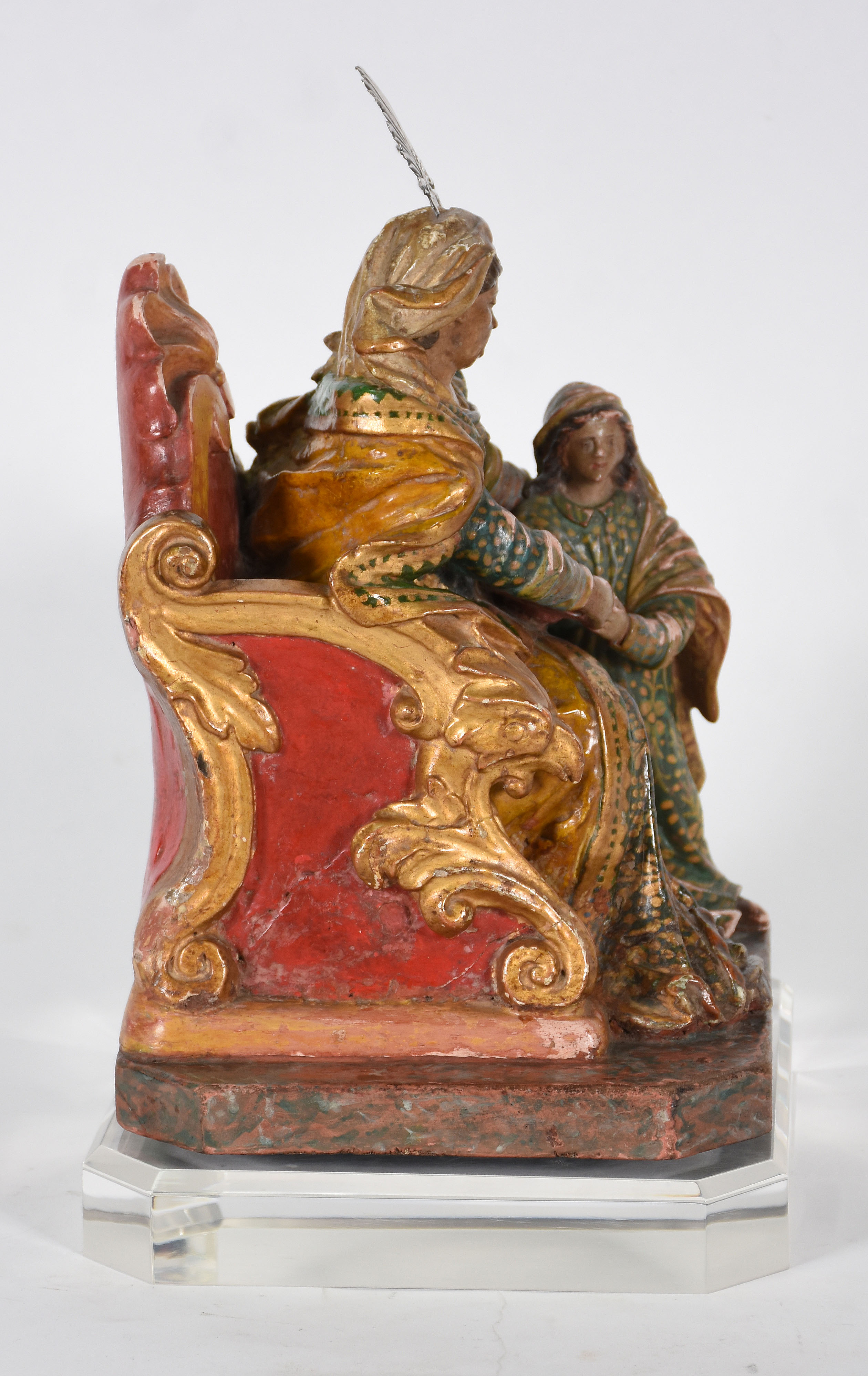 Imagem de Santana mestra em terracota policromada e resplendor de... - foto 3 de 4