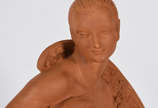 JOE DESCOMPS, Figura femina - Belíssima escultura ART DECO em terracota, assinada.