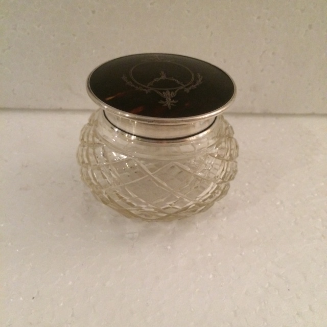 Potiche – Cristal e prata inglesa com aplicação de tartaruga –... - foto 2 de 3