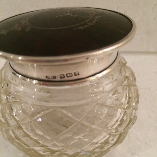 Potiche – Cristal e prata inglesa com aplicação de tartaruga –... - foto 3 de 3