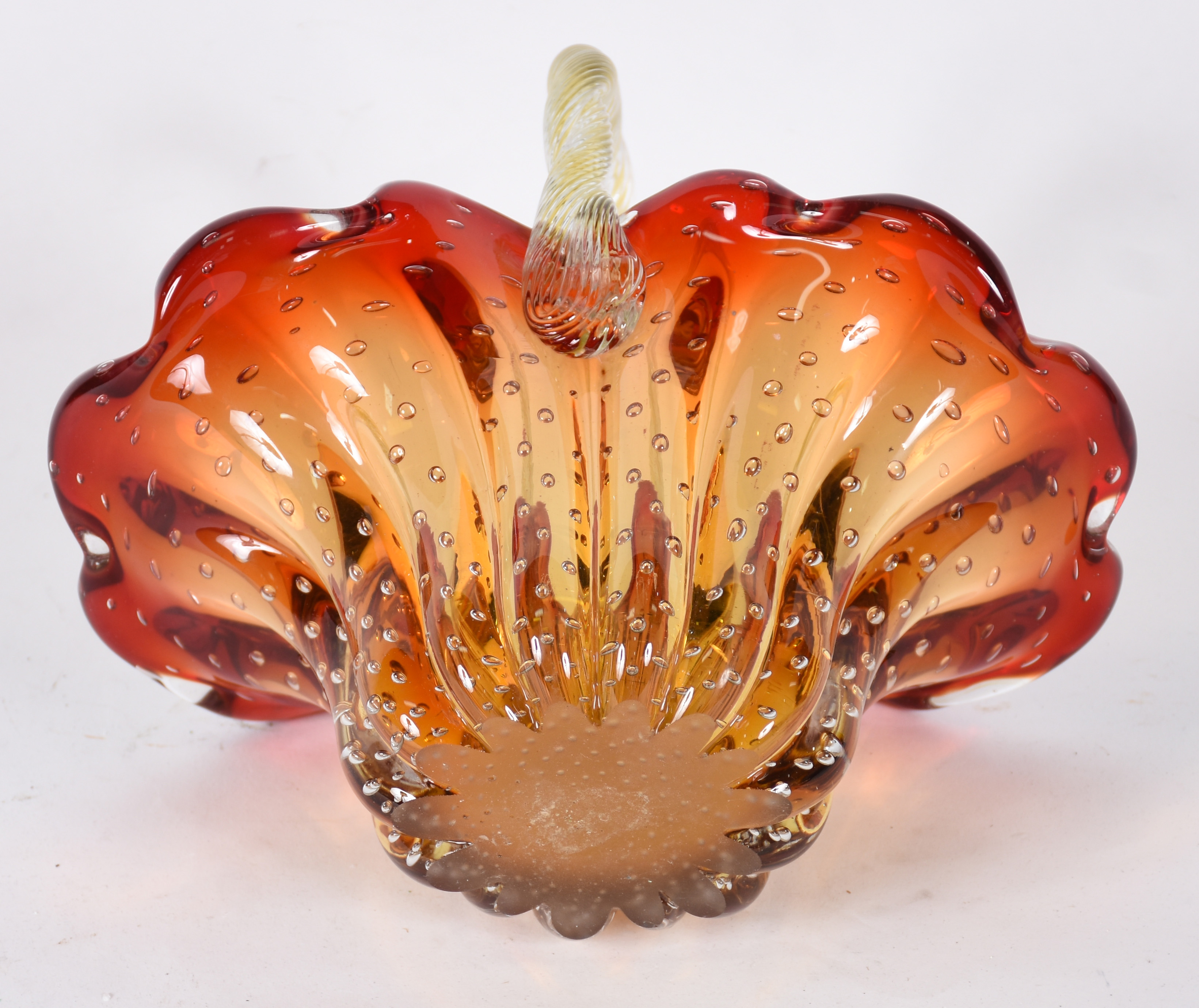 Cesta de Murano na cor laranja degradé com bolhas decorativas... - foto 4 de 4