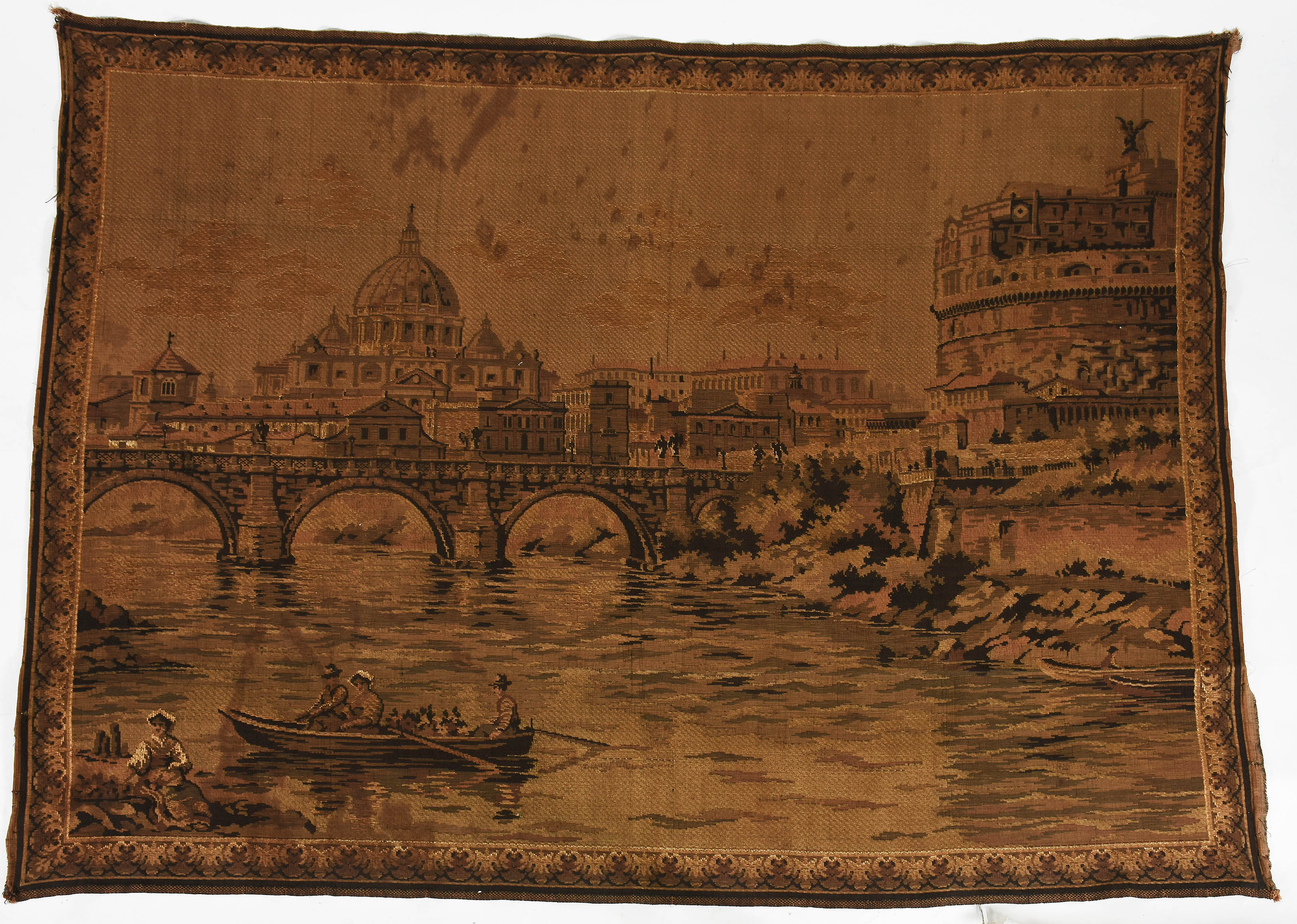 Tapeçaria ( gobelain ) Italiana com paisagem da cidade. - foto 1 de 4