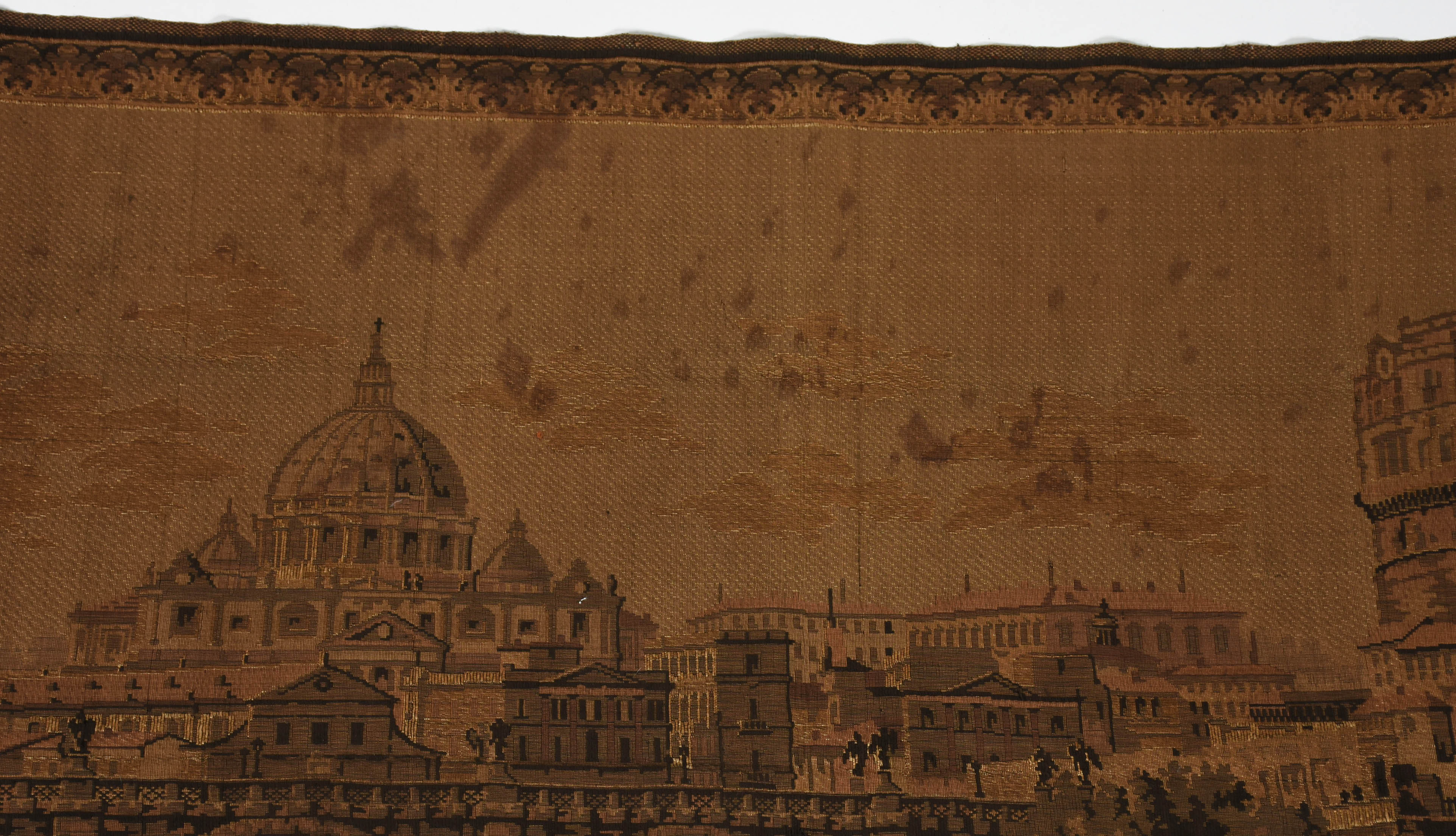 Tapeçaria ( gobelain ) Italiana com paisagem da cidade. - foto 2 de 4