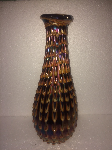 Vaso decorativo – “Canival Glass” – Decoração em forma de balaústre... - foto 1 de 2
