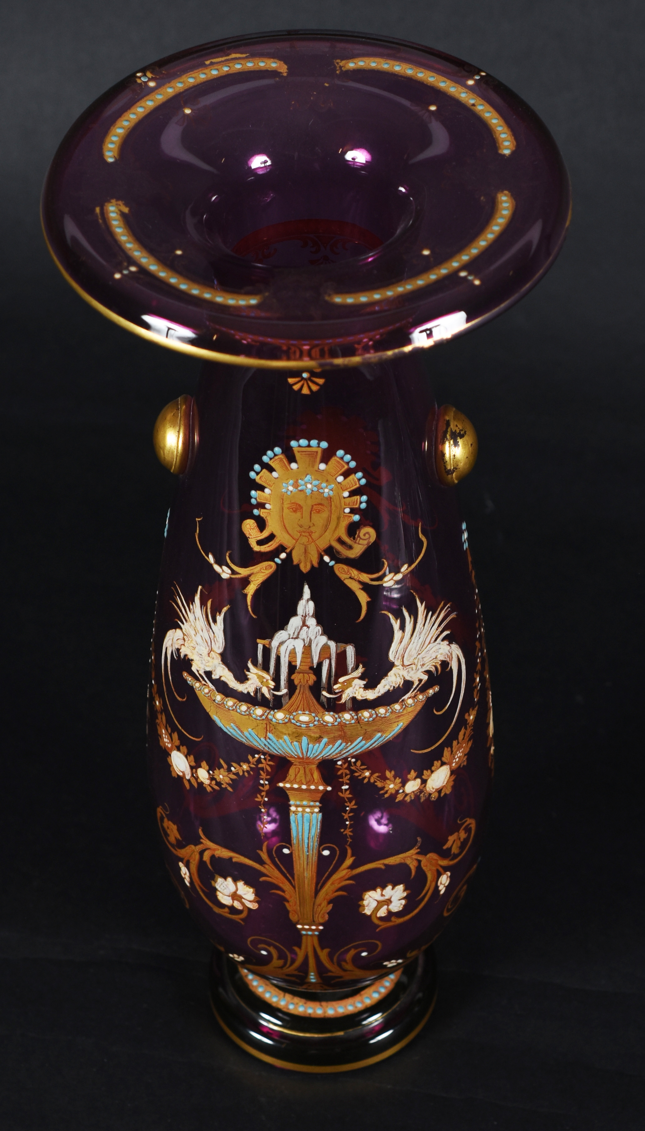 Vaso Veneziano – Vidro cor uva feitio balaústre – Decoração em estilo... - foto 4 de 5