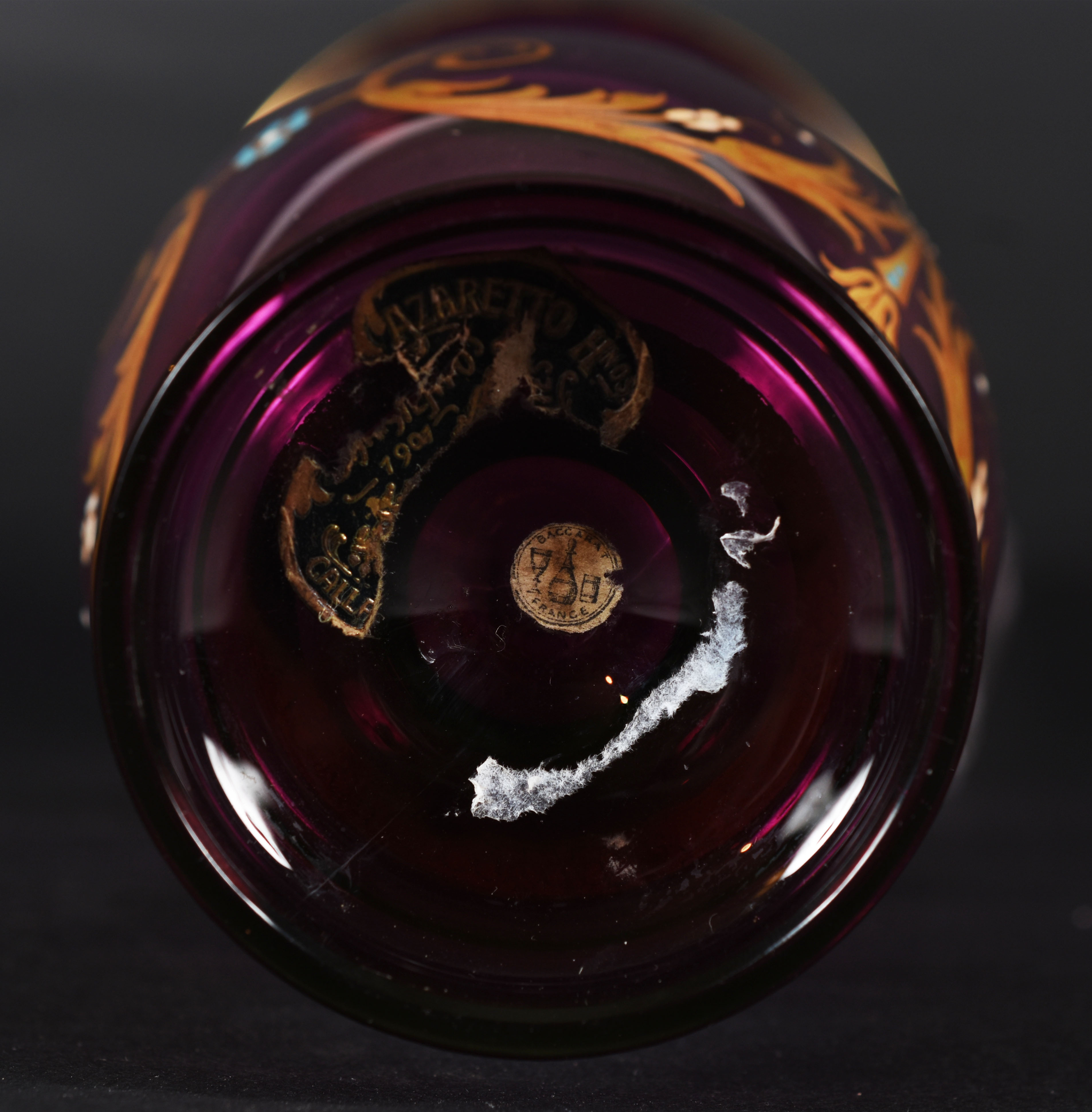 Vaso Veneziano – Vidro cor uva feitio balaústre – Decoração em estilo... - foto 5 de 5
