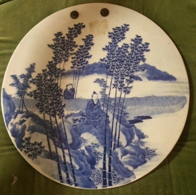 Placa decorativa – Porcelana japonesa – Decoração com paisagem... - foto 1 de 2