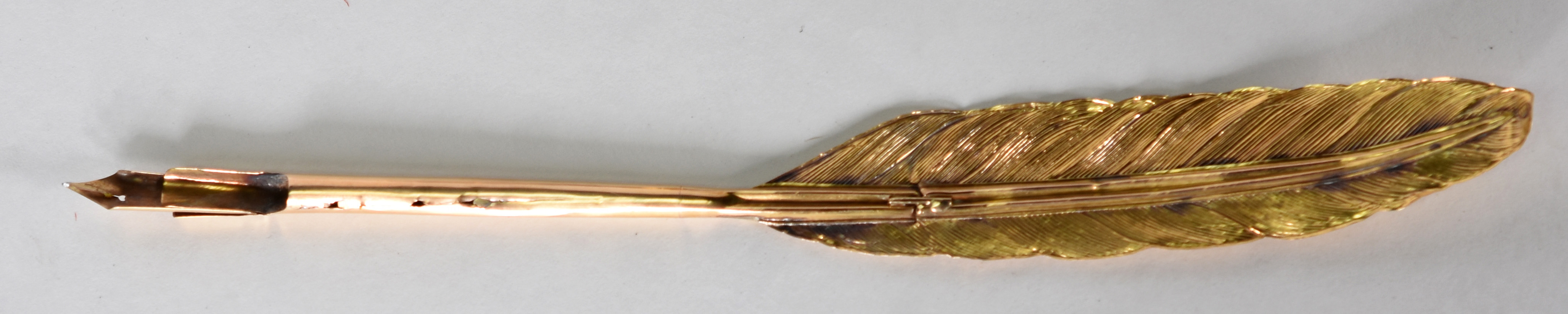 Tinteiro de bronze com pena de OURO 18 k contrastada, Waterman, New... - foto 4 de 8