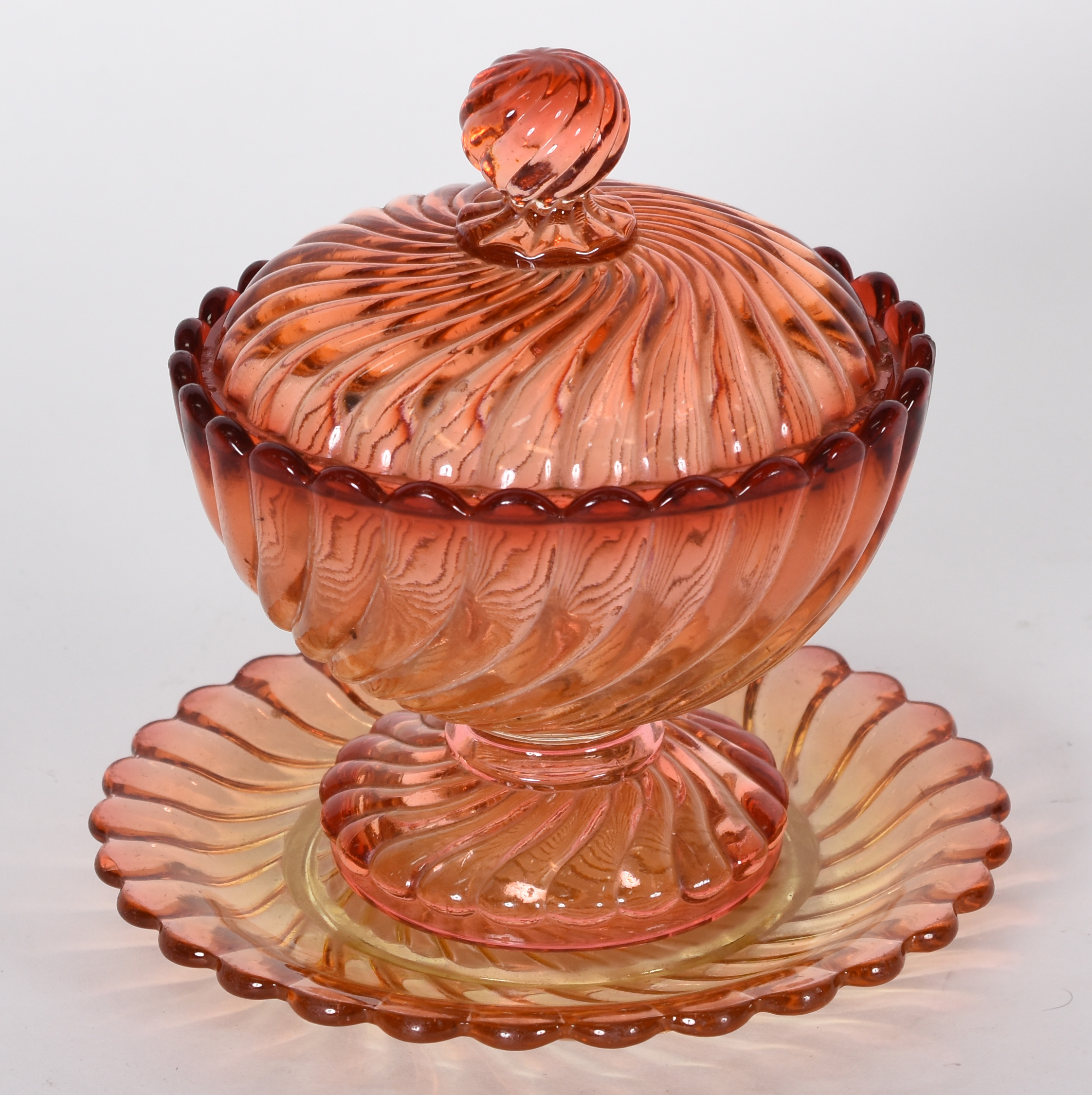 BACCARAT -Compoteira com presentoir de cristal rubi , gomos... - foto 1 de 7