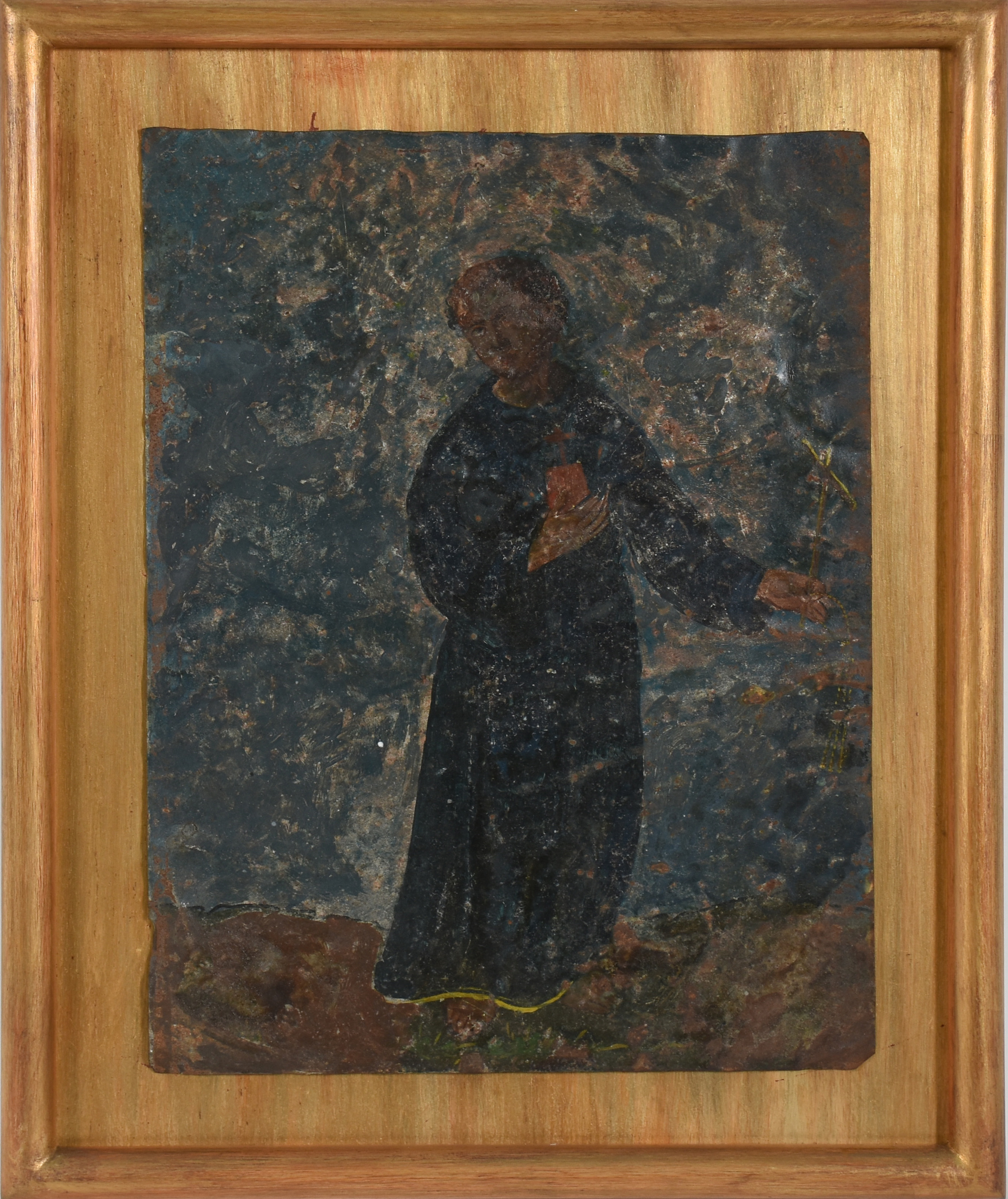 Pintura de santo sobre estanho. - foto 1 de 2
