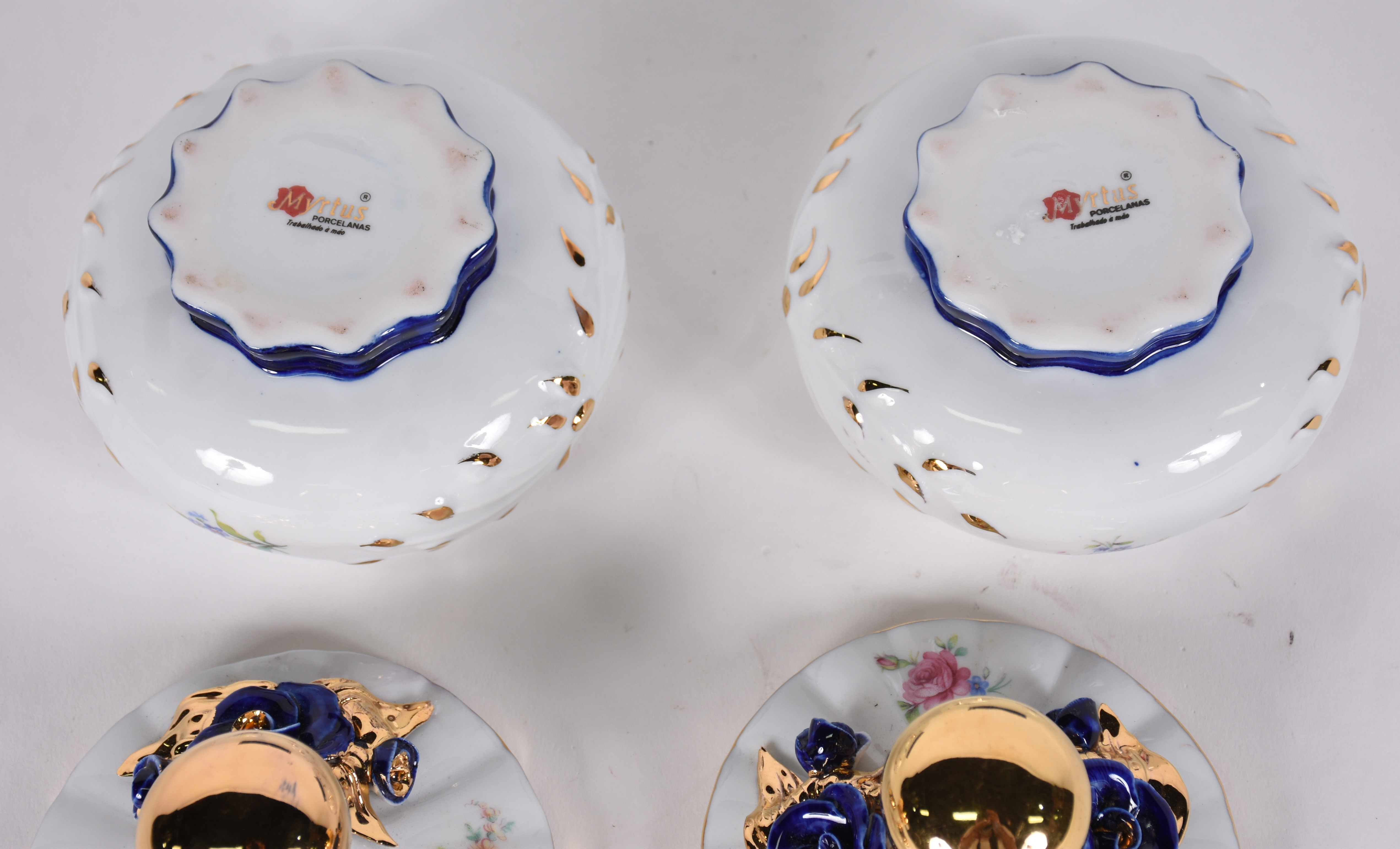 Par de potinhos de porcelana Portuguesa Myrtus . - foto 4 de 4