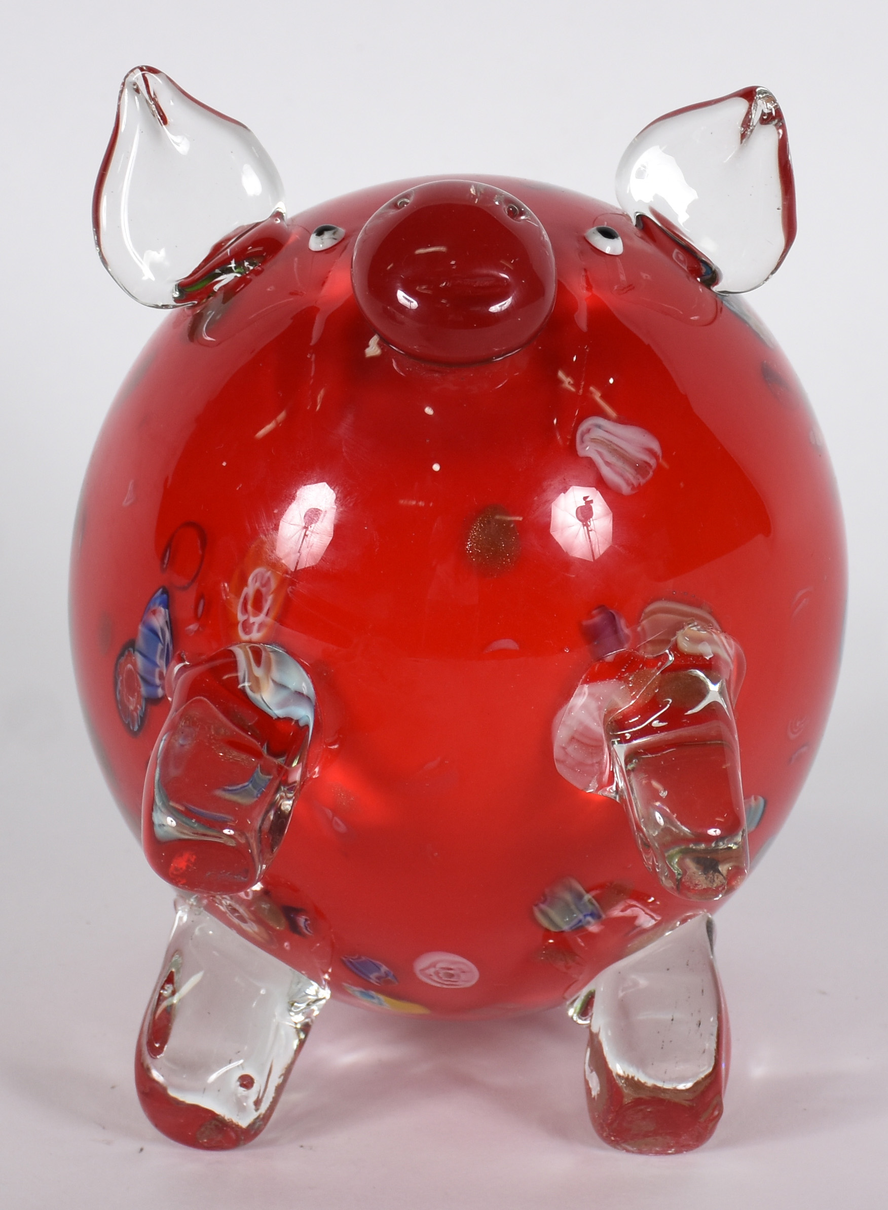 Porco de Murano vermelho com pó de ouro . - foto 4 de 4