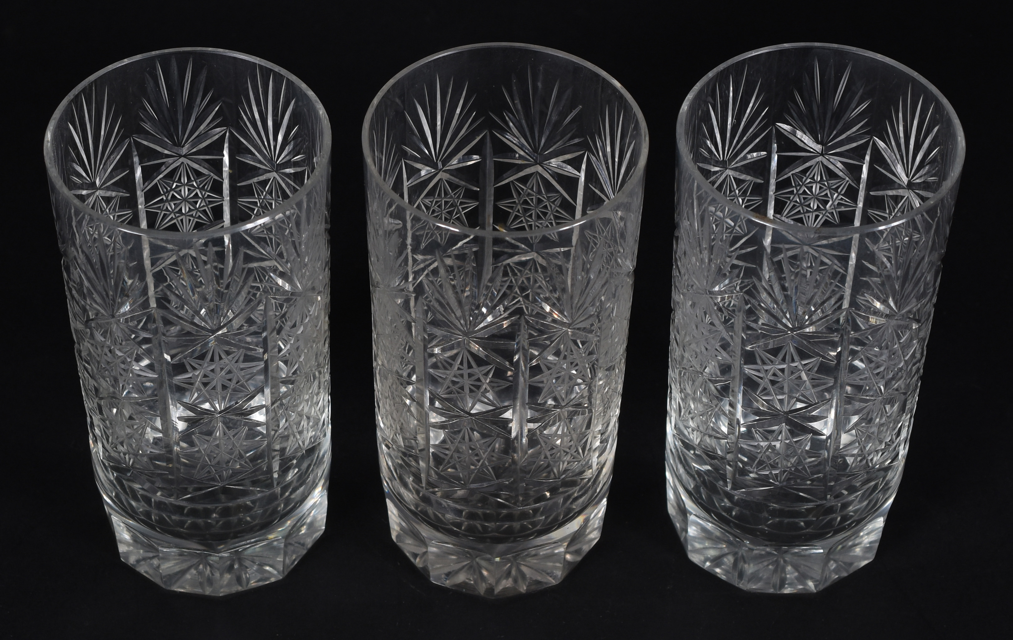 Seis copos longos de cristal lapidado . - foto 4 de 4