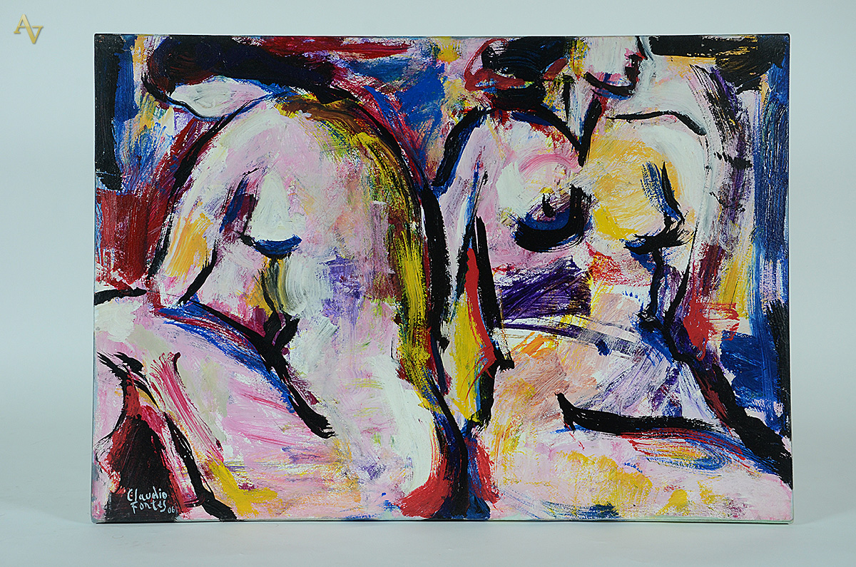 CLAUDIO FONTES - Duas mulheres - ast - 70 x 100 - 2006 - foto 1 de 4