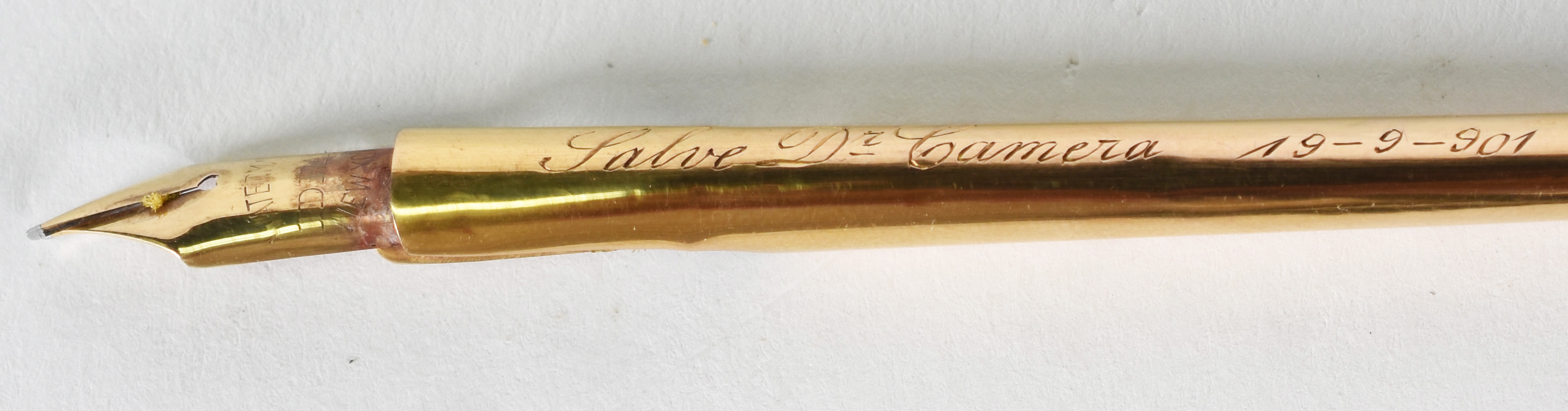 Tinteiro de bronze com pena de OURO 18 k contrastada, Waterman, New... - foto 8 de 8