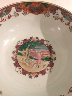Bowl – Cia. Das Índias inglesa (réplica) – Decoração em policromia... - foto 2 de 3