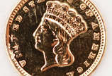 Raridade - Moeda US$ 1,00 (Dólar americano) em ... - Raridade - Moeda US$ 1,00 (Dólar americano) em ouro título 900/1.000 (22 k), de 1859 - Peso total 1,67 g.