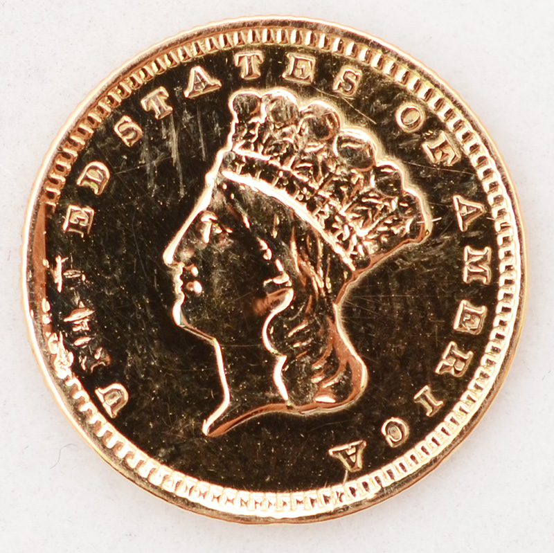 Raridade - Moeda US$ 1,00 (Dólar americano) em ouro título 900/1.000... - foto 1 de 2