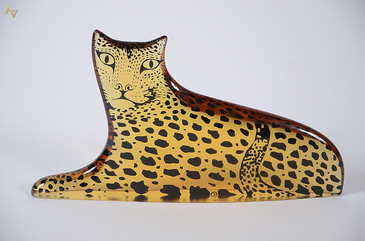 PALATNIK - Escultura em resina de poliéster representando Leopardo...