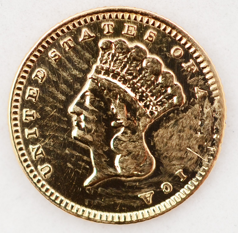 Raridade - Moeda US$ 1,00 (Dólar americano) em ouro título 900/1.000... - foto 1 de 2