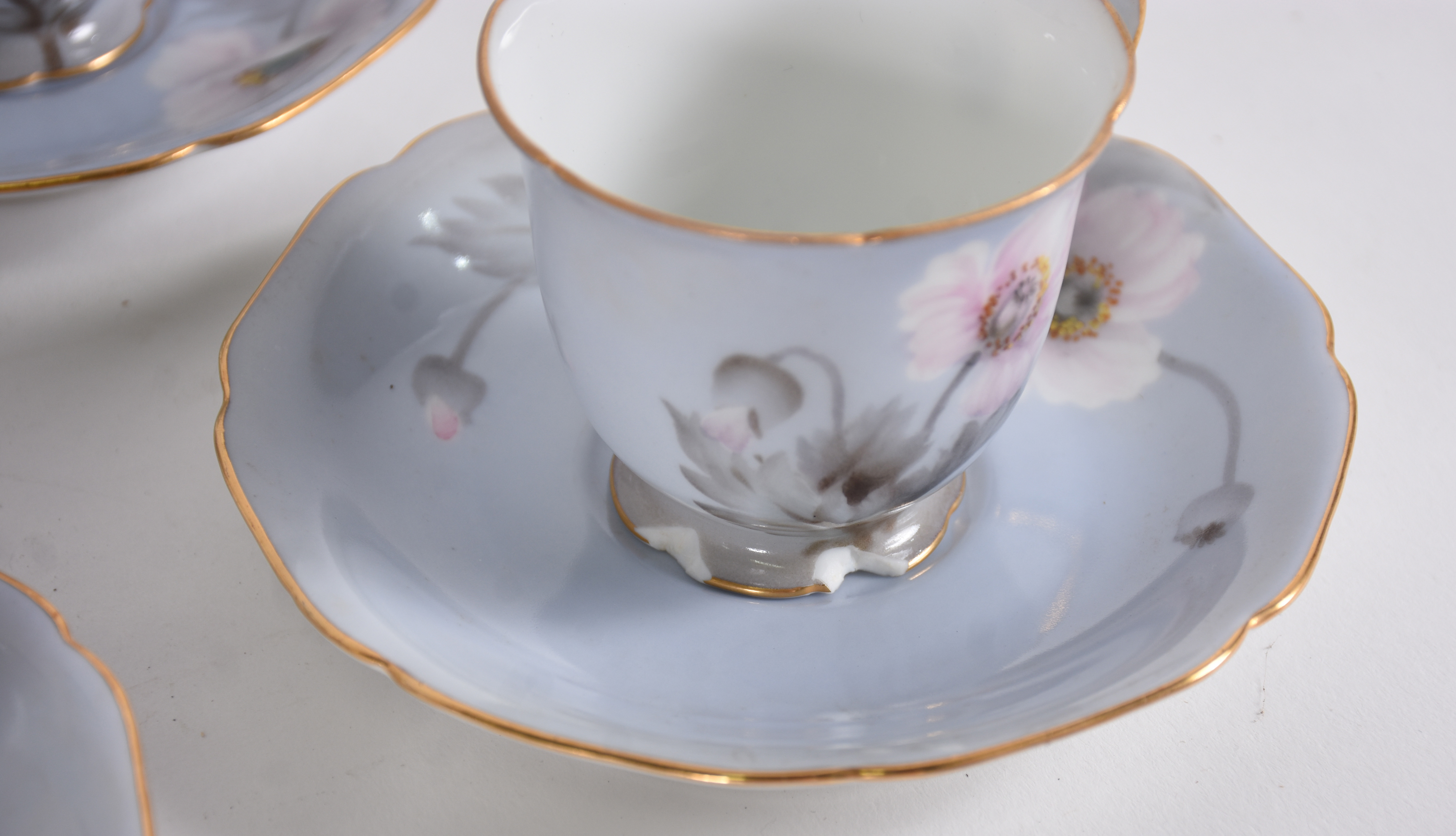 Serviço porcelana Noritake floral para café : 10 xícaras com pires... - foto 4 de 4