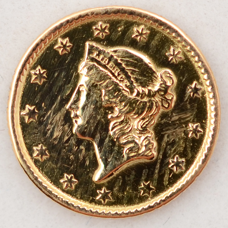 Raridade - Moeda US$ 1,00 (Dólar americano) em ouro título 900/1.000... - foto 1 de 2