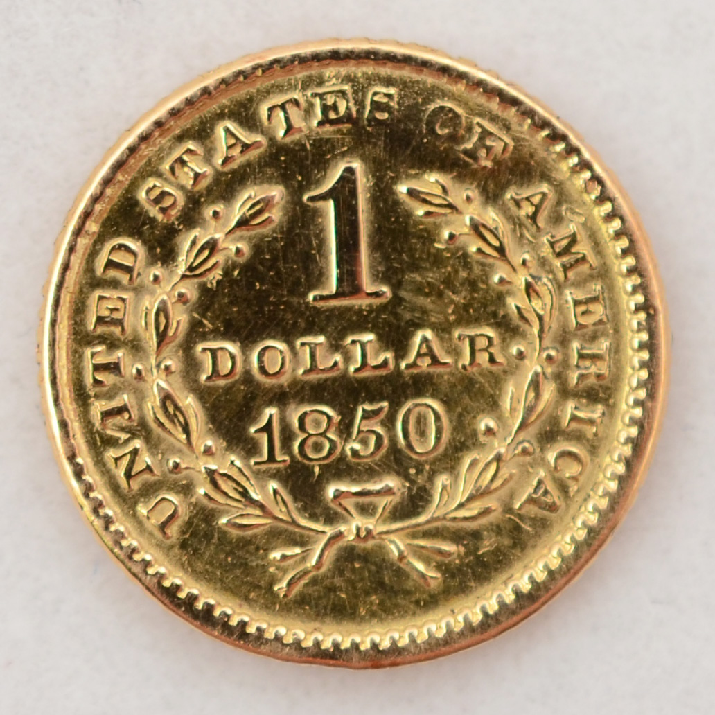 Raridade - Moeda US$ 1,00 (Dólar americano) em ouro título 900/1.000... - foto 2 de 2