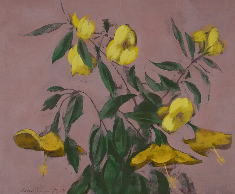 RUBEM ESMANHOTTO - Flores - vinil encerado - 50 X 60 - Cabo Frio... - foto 2 de 4